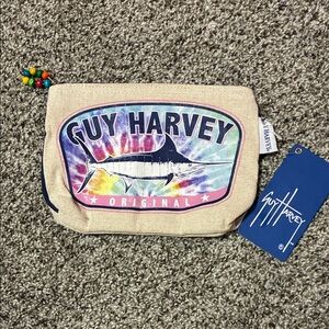 🎁 Guy Harvey Multicolor Canvas Pouch NWT